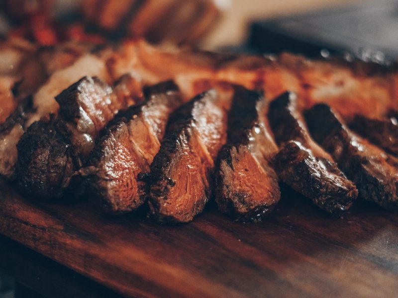 cooked sliced meat