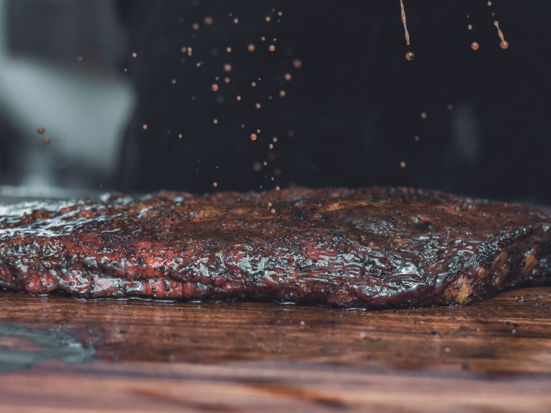 brown and black grilled meat
